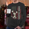 Cheer Grandpa US Flag Dad Patriotic Cheerleader Fathers Day Men Long Sleeve T-Shirt
