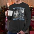 Cool Alpha Wolf Meme Don't Worry Kitten Daddy's Here Men Long Sleeve T-Shirt