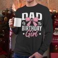 Coquette Pink Bow Men Dad Of The Birthday Girl Men Long Sleeve T-Shirt