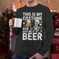 This Is My Costume Give Me A Beer Shirt Men Dad Halloween Men Long Sleeve T-Shirt