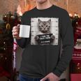 Cute Cat Mugshot Humorous Cat For Cats Lover Cat Mom Cat Dad Men Long Sleeve T-Shirt
