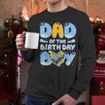 Dad Of The Birthday Boy Blue Dog Family Matching Men Long Sleeve T-Shirt