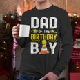 Dad Of The Birthday Boy Construction Worker Bday Men Long Sleeve T-Shirt