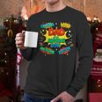 Dad Of The Birthday Boy Shirt Father Superhero Comic Party Men Long Sleeve T-Shirt
