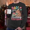 Dad Of The Birthday Capybara Boba Tea Girl Bday Party Family Men Long Sleeve T-Shirt