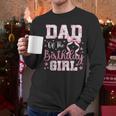 Dad Of The Birthday Girl Pink Bow Flower Birthday Girl Men Long Sleeve T-Shirt