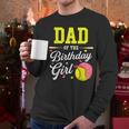 Dad Of The Birthday Girl Softball Player Theme B-Day Daddy Men Long Sleeve T-Shirt