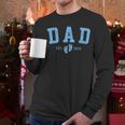 Dad Est 2026 Blue Baby Feet First Time Boy Daddy Men Long Sleeve T-Shirt
