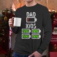 Dad Of Four Low Battery Father Of 4 Kids Dad Men Long Sleeve T-Shirt