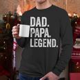 Dad Papa Legend Vintage Distressed Bold Papa Graphic Men Long Sleeve T-Shirt