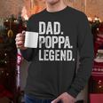 Dad Poppa Legend Vintage Distressed Bold Poppa Graphic Men Long Sleeve T-Shirt