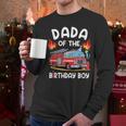 Dada Of The Birthday Boy Fire Truck Firefighter 1St Party Men Long Sleeve T-Shirt