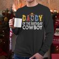 Daddy 1st Birthday Cowboy Western Daddy Birthday Boy Men Long Sleeve T-Shirt