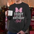 Daddy Of The Birthday Girl Pink Bow Birthday Family Matching Men Long Sleeve T-Shirt