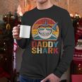 Daddy Shark Retro Shark Shirt Pajamas For Dad Dad Men Long Sleeve T-Shirt
