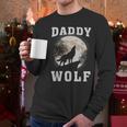 Daddy Wolf Wolves Dad Moon Fathers Day Men Long Sleeve T-Shirt