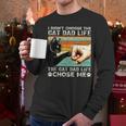 I Didn't Choose The Cat Dad Life Funny Cat Lovers Vintage Men Long Sleeve T-Shirt