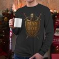 Faithful Warrior Man Of God Christian Men Knight Armor Dad Men Long Sleeve T-Shirt