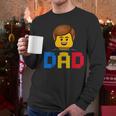 Family Dad Master Builder Building Bricks Blocks Fathers Day Men Long Sleeve T-Shirt
