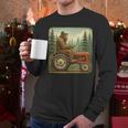 Farmer Men Tractor Rancher Farm Dad Distressed Men Long Sleeve T-Shirt