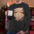 Fat Hairy Guy Big Stomach & Man Boobs Fat Dad BOD Men Long Sleeve T-Shirt