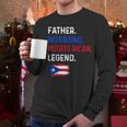 Father Husband Puerto Rican Legend Proud Dad Rico Flag Men Long Sleeve T-Shirt