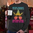Fathers Day I Wear A Unicorn Shirt Dadacorn Men Long Sleeve T-Shirt