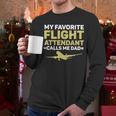 My Favorite Flight Attendant Calls Me Dad Flight Attendant Men Long Sleeve T-Shirt