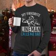 My Favorite Lineman Calls Me Dad American Football Lineman Men Long Sleeve T-Shirt