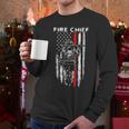 Fire Chief American Flag Gifts For Fire Chief Dad Grandpa Men Long Sleeve T-Shirt