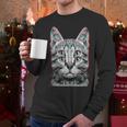 Glitch Weird Cat Kitten Optical Illusion Cat Mom Dad Men Long Sleeve T-Shirt