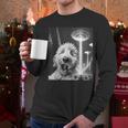 Goldendoodle Alien UFO Taking a Selfie Dog Mom Dad Men Long Sleeve T-Shirt