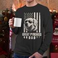 Great Pyrenees Dog Dad American Flag For Father Men Men Long Sleeve T-Shirt