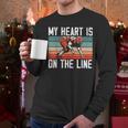 My Heart Is On The Line Football Mom Dad Offensive Lineman Men Long Sleeve T-Shirt