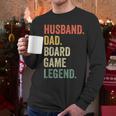 Husband Dad Board Game Night Legend Father Vintage Men Long Sleeve T-Shirt