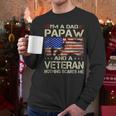 I'm A Dad Papaw And Veteran Retro Dad Papa Grandpa Men Long Sleeve T-Shirt