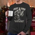 Just a Dad Who Always Came Back With The Milk Shirt Bigfoot Men Long Sleeve T-Shirt