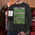 Look At Those Stripes Lawn Mowing Dad Lawn Mower Small Men Long Sleeve T-Shirt