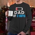Matching Father's Day Low Battery Dad Of 3 Boys Men Long Sleeve T-Shirt