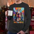 Mom & Dad Of a Basshole Basset Hound With Glasses -Adults Short Sleeve Men Long Sleeve T-Shirt