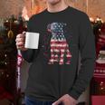 Patriotic Pitbull American Flag 4th Of July Dog Pitbull Dad Men Long Sleeve T-Shirt