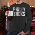 PHILLY SUCKS Philadelphia Hate City Gag Humor Dad Men Long Sleeve T-Shirt