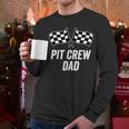 Pit Crew Dad Checkered Flag Hosting Race Car Birthday Partie Men Long Sleeve T-Shirt