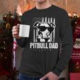 Pitbull Dad Men Pitbull Lover For Dog Dad American Flag Men Long Sleeve T-Shirt