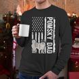 Pomsky Dad American Flag Pomsky Owner Pomsky Lover Men Long Sleeve T-Shirt