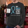 Prostate Cancer Awareness Light Blue Ribbon Dad Survivor Men Long Sleeve T-Shirt