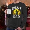 Retro Daddy Bucket Dad Softball Girl Men Long Sleeve T-Shirt