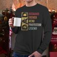 Retro Husband Father Hero Protector Legend Father Day Dad Men Long Sleeve T-Shirt