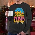 Retro Ice Cream Drip Softball Dad Game Day Dad Father's Day Men Long Sleeve T-Shirt