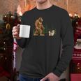 Shih Tzu Bigfoot Dog Walking Mom Dad Kids Men Long Sleeve T-Shirt